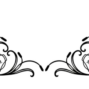 Pair of 10 inch die-cut Scania Griffin logo side window decals with scrollwork design.