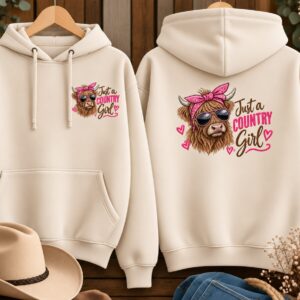 Country Girls Collection Embroidered Cream Hoodie
